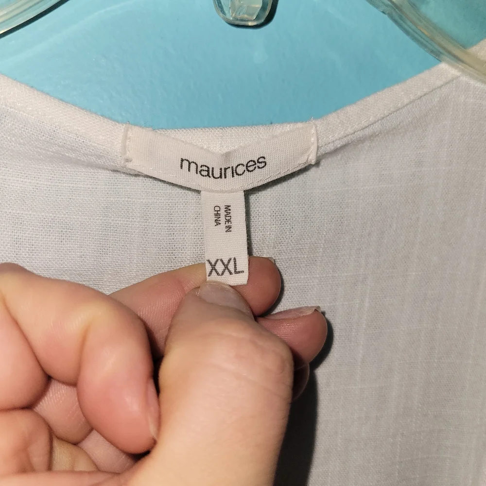 Maurices Linen White Open Front Caridgan Vest sz. XXL - Picture 4 of 6